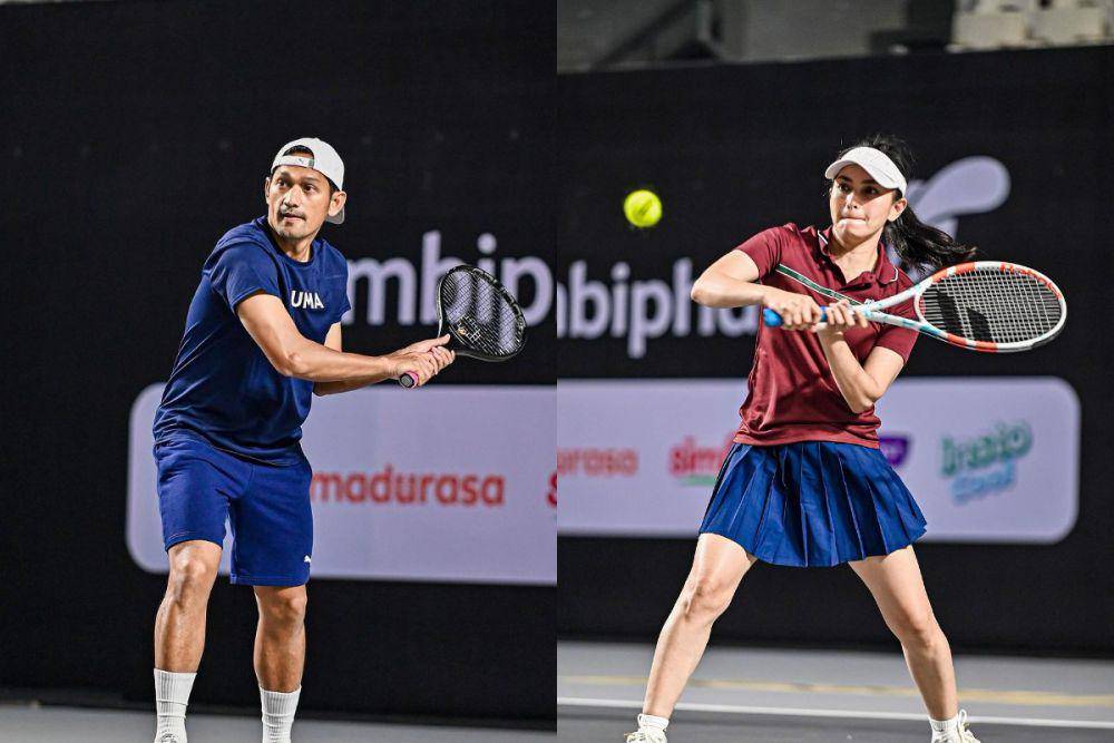 potret Ibnu Jamil dan Ririn Ekawati jajal lapangan sebelum tanding The Juara (instagram.com/jebreeetmedia)