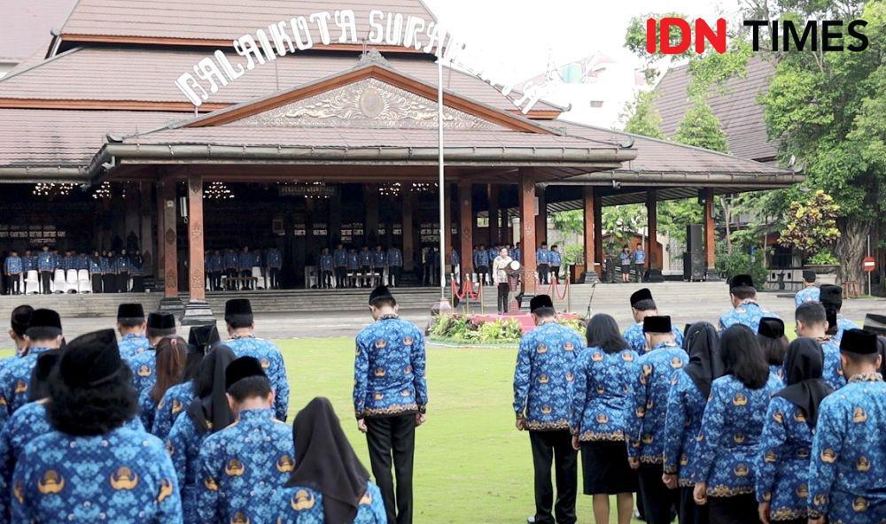Uparacara HUT ke 52 Korpri di Balaikota Solo. (IDN Times/Larasati Rey)