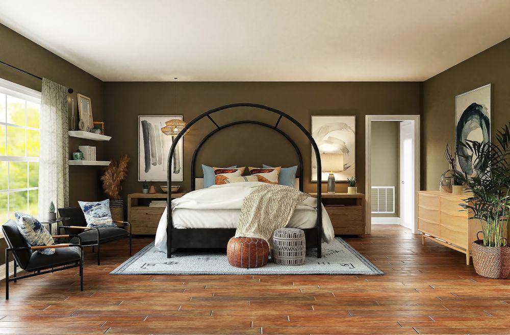 Inspirasi warna earth tone pada dinding kamar tidur (unsplash.com/spacejoy)