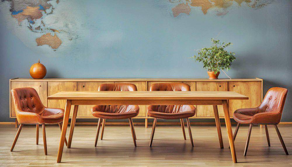 ilustrasi ruang makan nuansa earth tone (freepik.com/vecstock)
