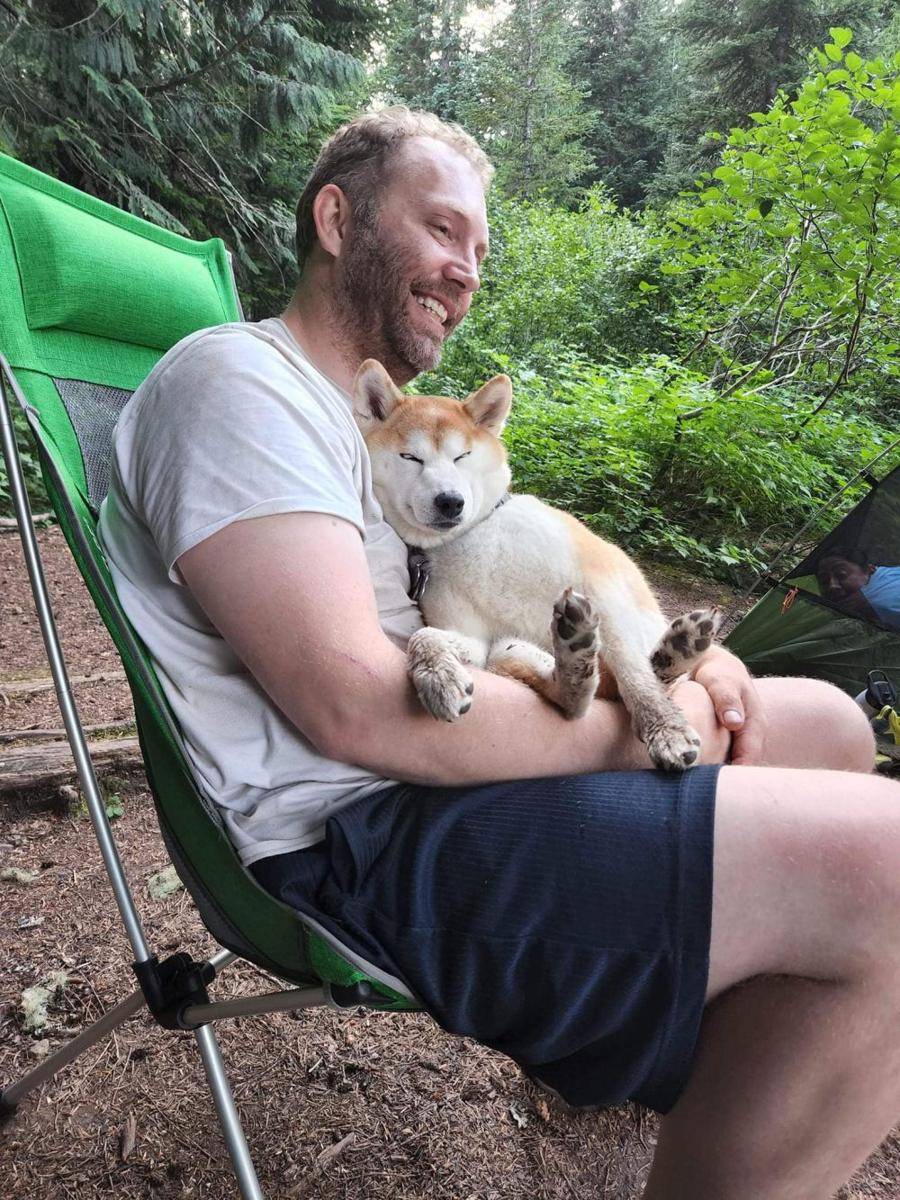 foto gemas Shiba Inu saat berkemah (reddit.com/user/Doubledot_dot)