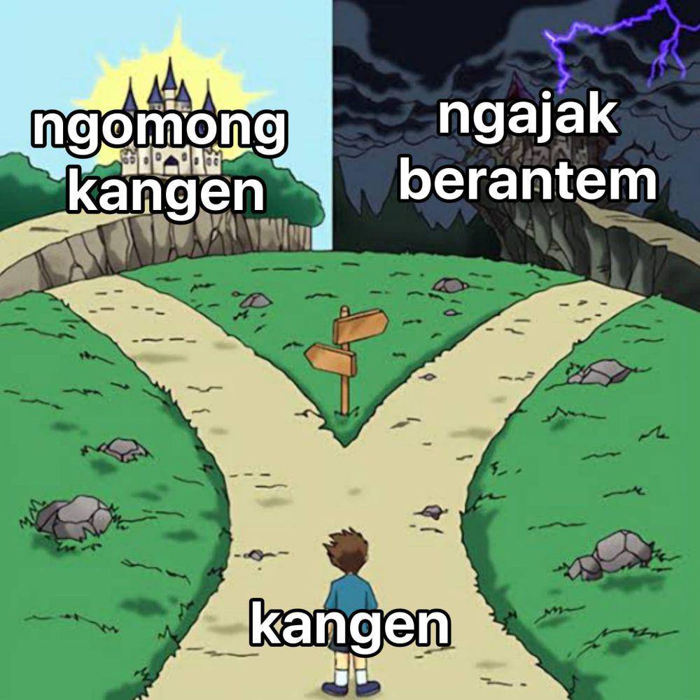 Meme dua pilihan (x.com/kadyasandya)