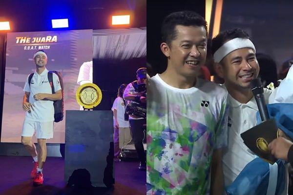 Detik-detik Raffi Ahmad Menang Pertandingan Tenis Vs Taufik Hidayat