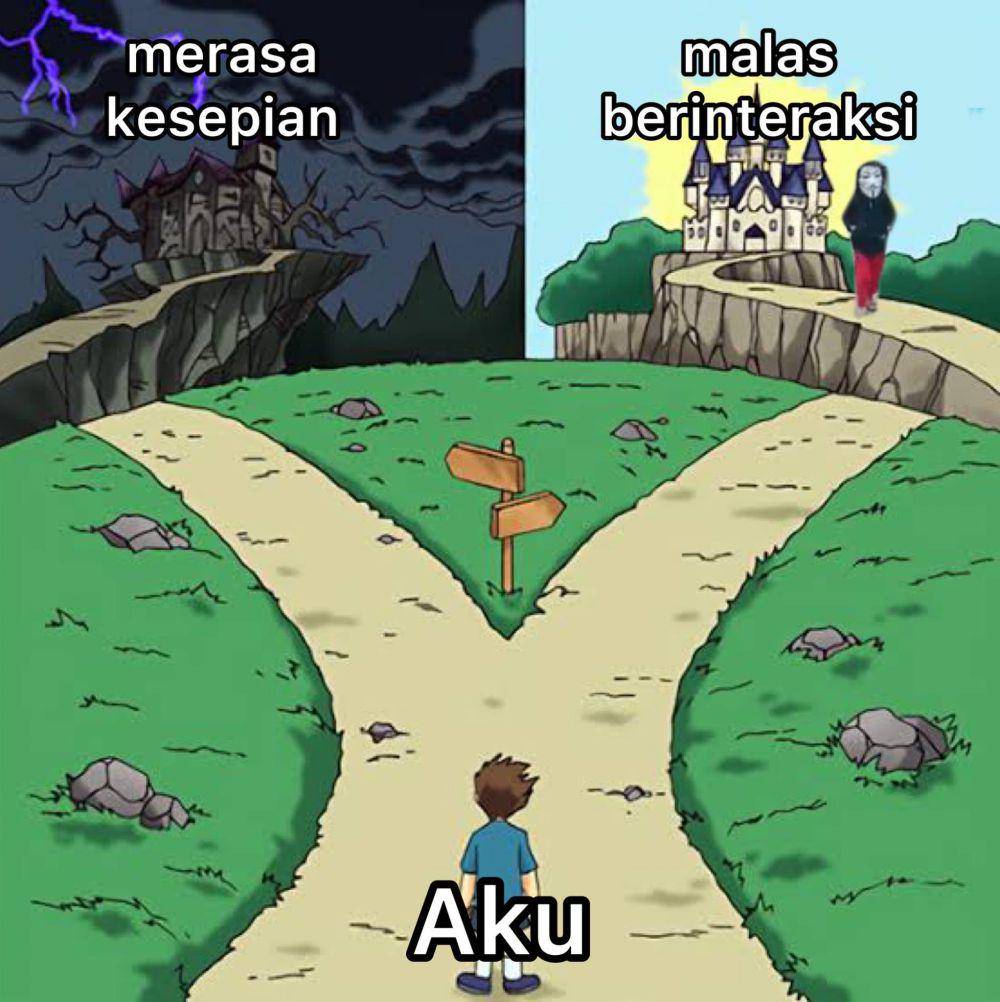 Meme dua pilihan (x.com/alpokatmentega)