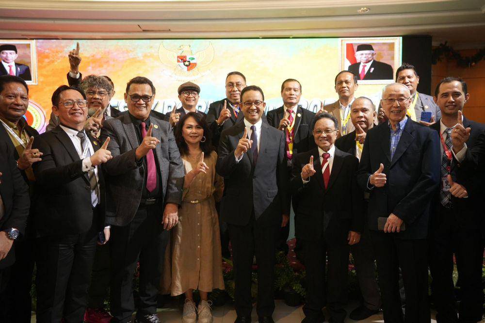 Calon presiden nomor urut 1, Anies Baswedan ketika berbicara di PGPI Gereja Mawar Sharon Kelapa Gading. (Dokumentasi media AMIN)