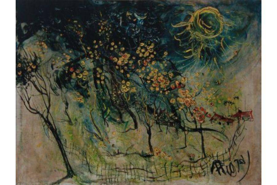 ilustrasi lukisan Orange Trees, Tawangmangu Affandi (dok. Archive IVAA)