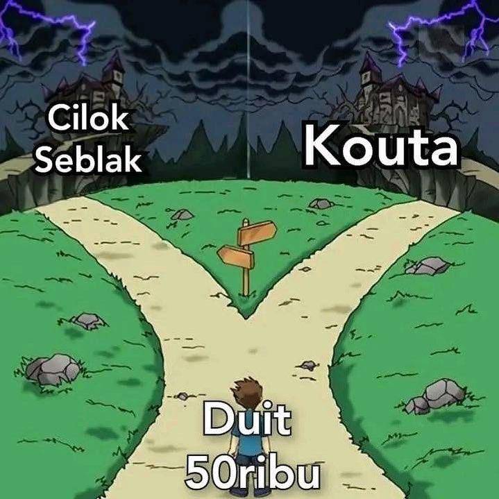 Meme dua pilihan (instagram.com/lawakscience)
