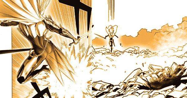 Flashy berhasil membuat Sonic jatuh dengan tendangan pamungkas ( Dok. tonarinoyj.jp/One Punch Man )