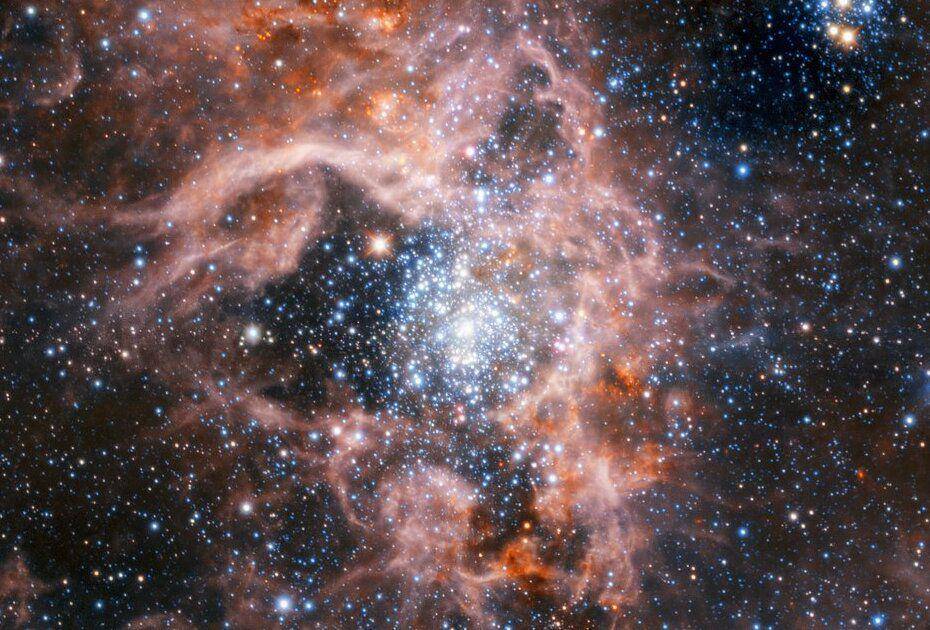 Potret keindahan Nebula Tarantula yang di ambil menggunakan teleskop HAWK-I di Chili. (eso.org/images)