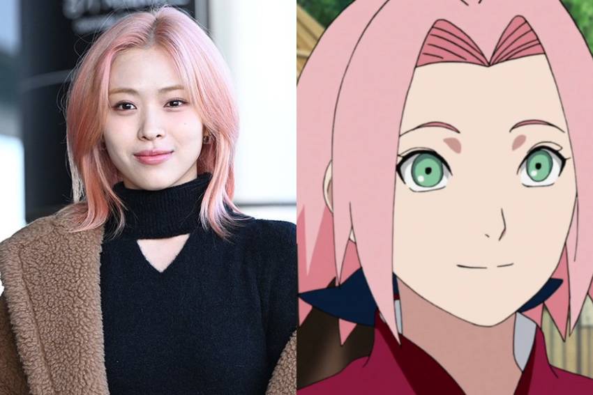 potret perbandingan idol KPop dan tokoh Naruto (twitter.com/ryujinpics | naruto.fandom.com)