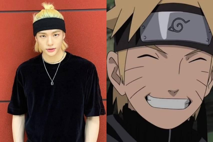 potret perbandingan idol KPop dan tokoh Naruto (instagram.com/realstraykids | naruto.fandom.com)