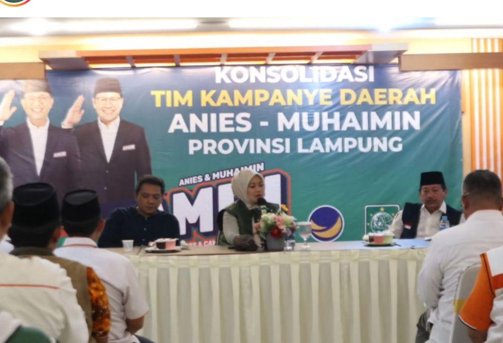 Dipimpin Nunik, Ini Struktur Lengkap TKD Anies-Muhaimin di Lampung