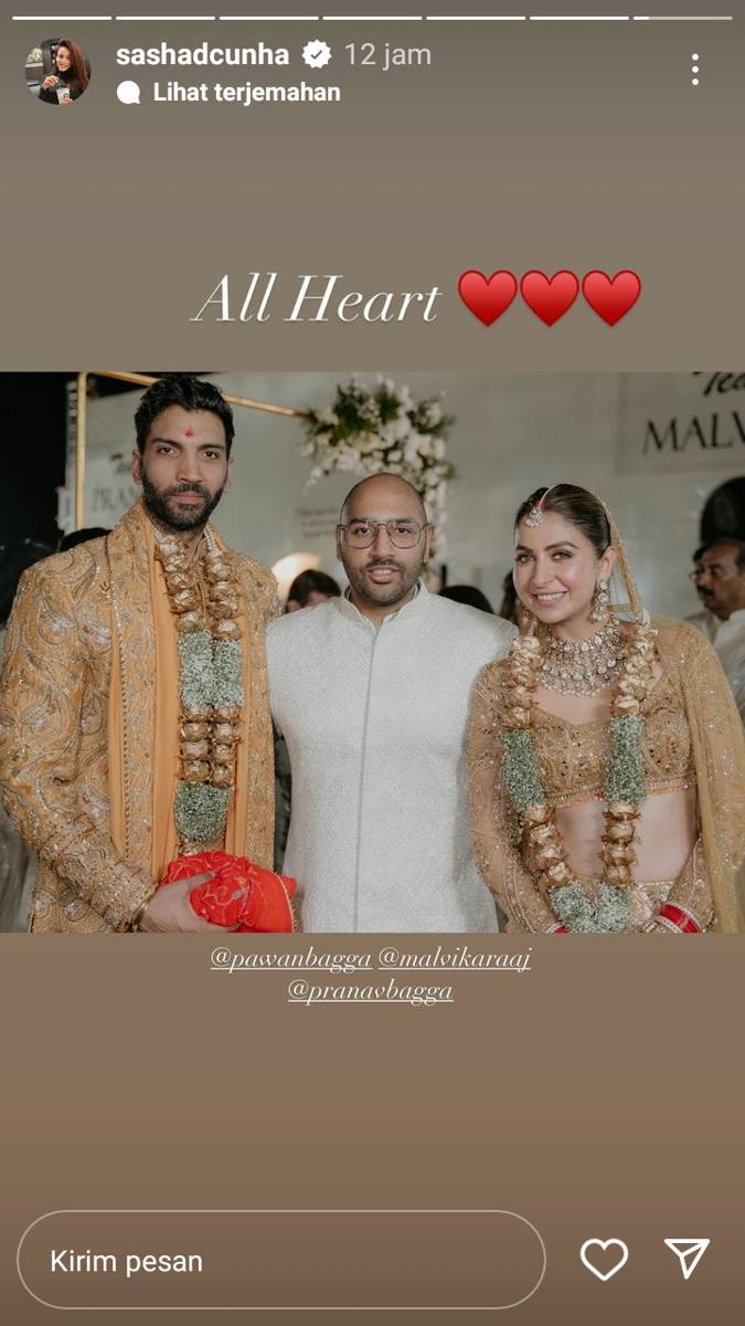pernikahan Malvika Raaj (instagram.com/sashadcunha)