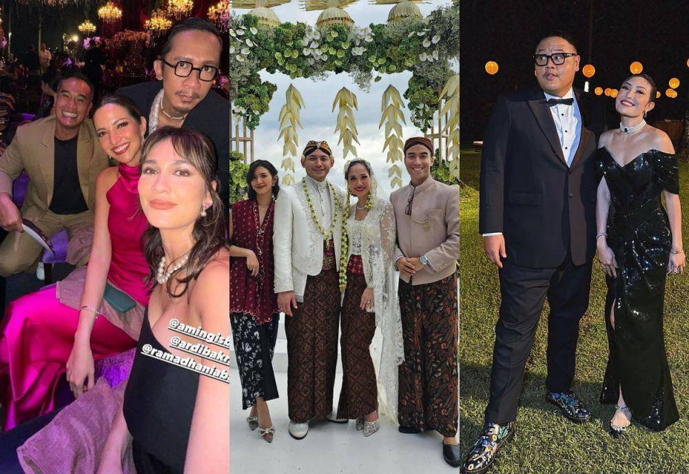 gaya artis di acara pernikahan Bunga Citra Lestari (instagram.com/lunamaya | instagram.com/vidialdiano | instagram.com/rezachandika)