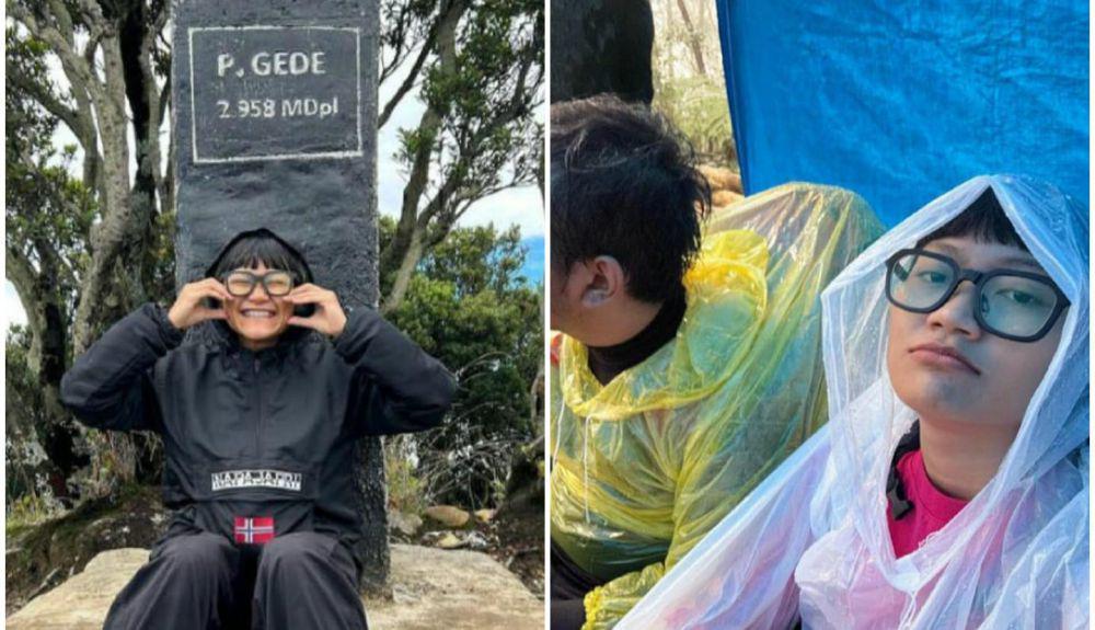 10 Potret Aci Resti Mendaki Gunung Gede, Pendakian Kedua Baginya
