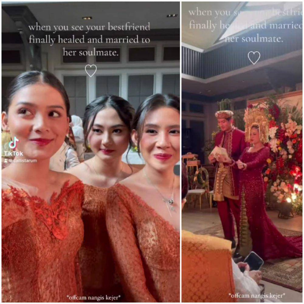 potret bridesmaid dan groomsmen di pernikahan Hanggini dan Luthfi (instagram.com/callistarum)
