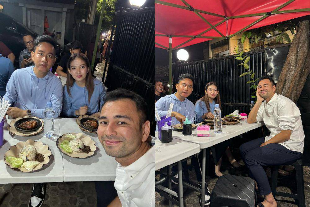 potret Raffi Ahmad temani Gibran Rakabuming makan di Rojo Sambel (instagram.com/raffinagita1717)