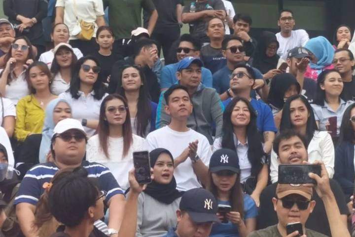Cawapres Gibran Rakabuming Raka di Sarinah (ANTARA/Walda)