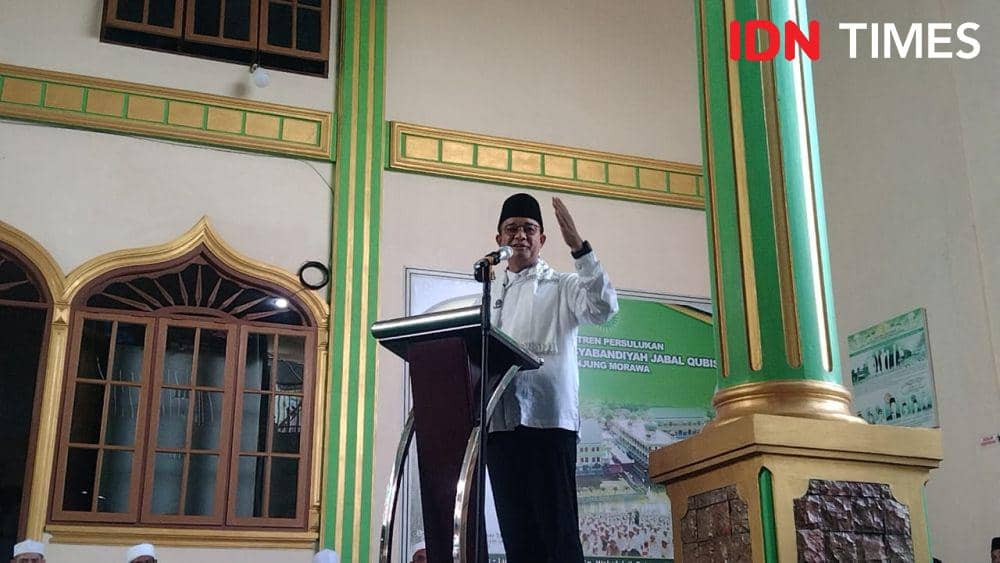Momen Anies Baswedan berpidato di Persulukan Jabal Qubis (IDN Times/Eko Agus Herianto)