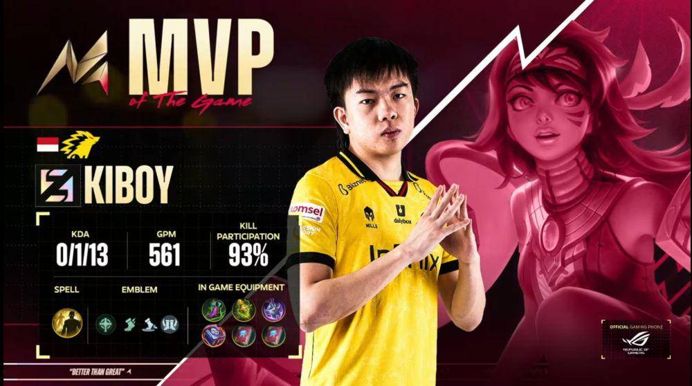 potret Kiboy MVP menggunakan hero Mathilda (youtube.com/Mobile Legends : Bang Bang Indonesia)
