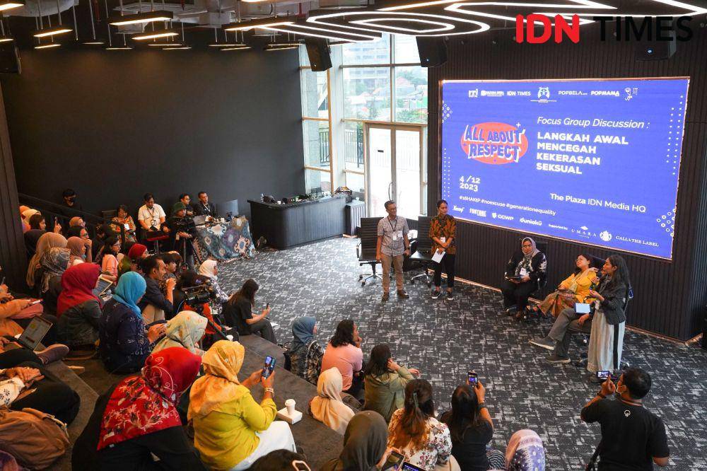 Kegiatan bertajuk ALL ABOUT RESPECT diselenggarakan di The Plaza, IDN Media HQ, Jakarta, Senin (4/12/2023) (IDN Times/Fauzan)