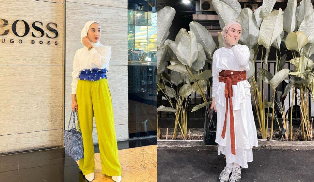 10 Ide Outfit Hangout dengan Obi Belt ala Thafanya Sabila, Attractive!