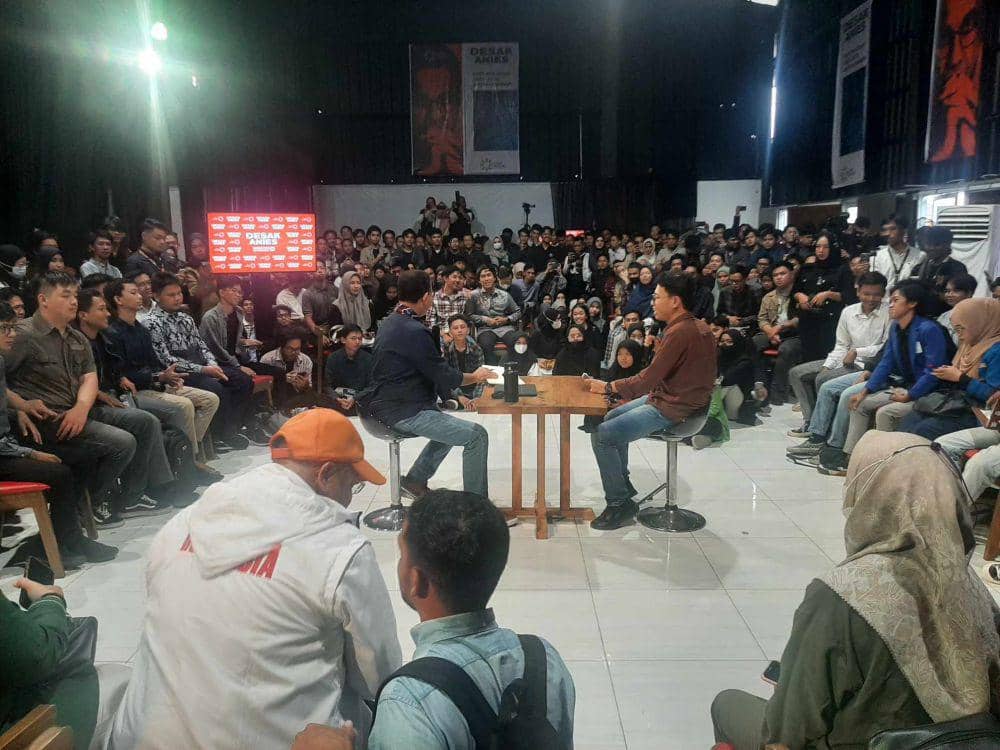 Suasana forum tanya jawab Anies Baswedan dan Mahasiswa di Banjarmasin