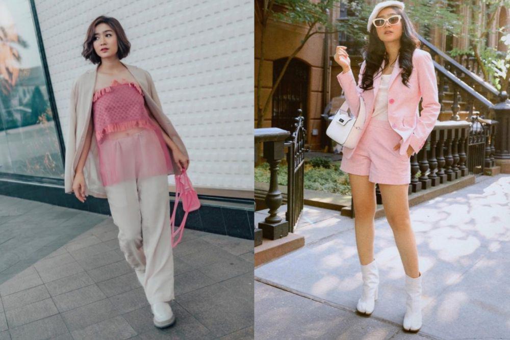 9 Inspirasi Outfit Serba Pink ala Febby Rastanty, Super Matching!