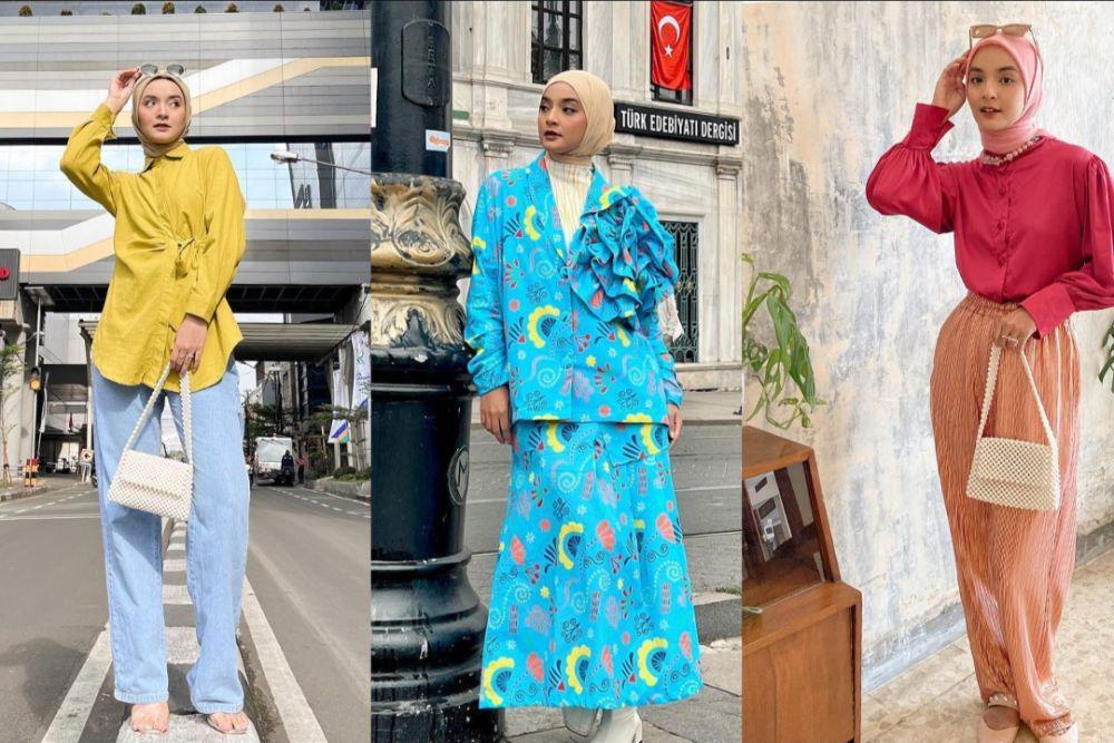 9 OOTD Colorful ala Nabila Ishma, Cewek Kue Abis!