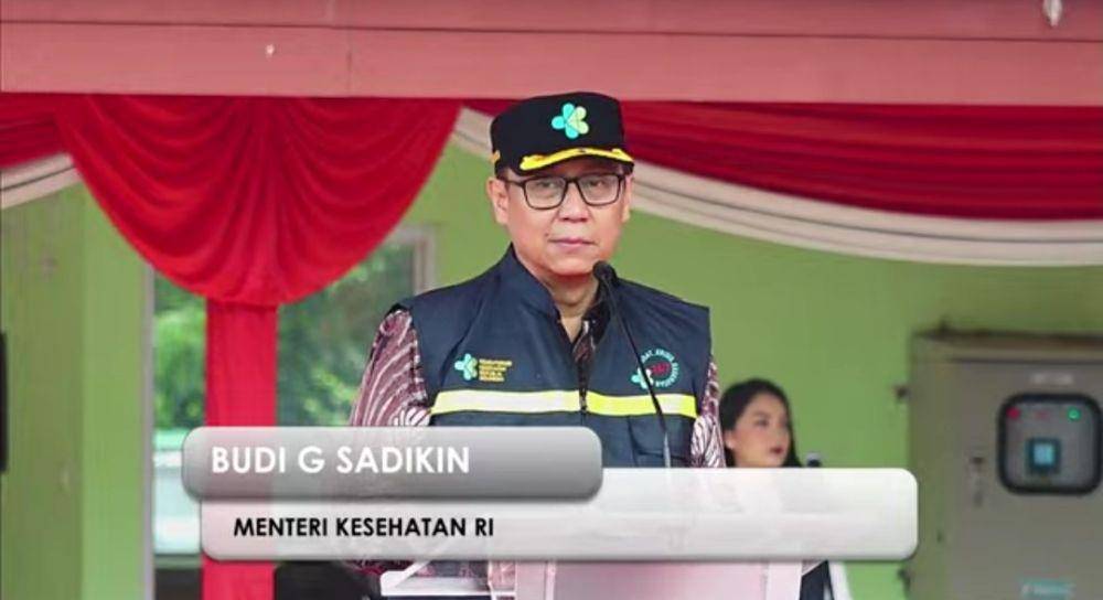 Menteri Kesehatan Budi Gunadi Sadikin saat memberikan sambutan, Selasa (5/12/2023)/Youtbe Kememkes