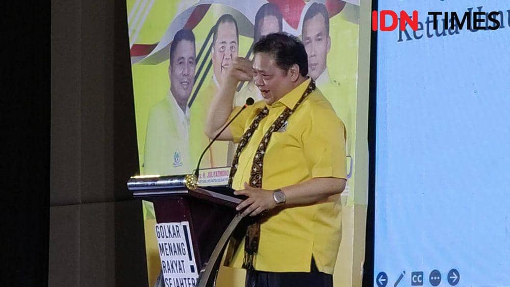 Ketum Golkar Airlangga Hartarto hadiri Rapimda Partai Golkar di Sukoharjo. (IDN Times/Larasati Rey)