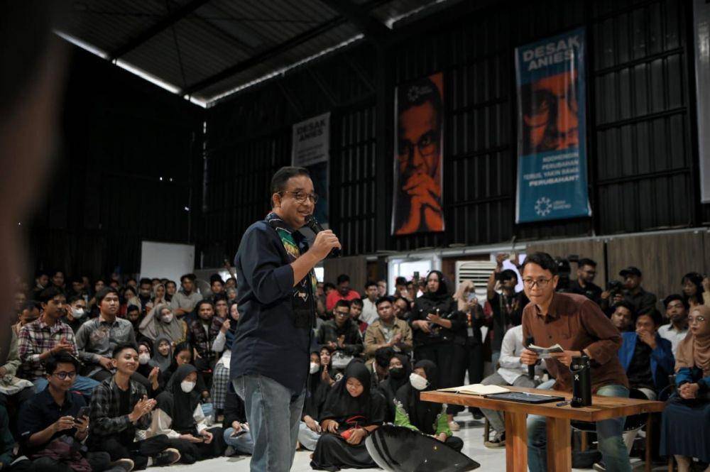 Capres Anies Baswedan ketika hadir di program Mendesak Anies di Banjarmasin. (Dokumentasi media AMIN)