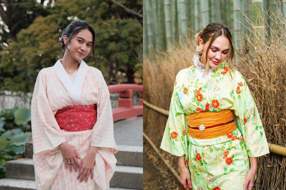 11 Seleb Pakai Kimono saat Liburan di Jepang Sepanjang 2023, Pangling!