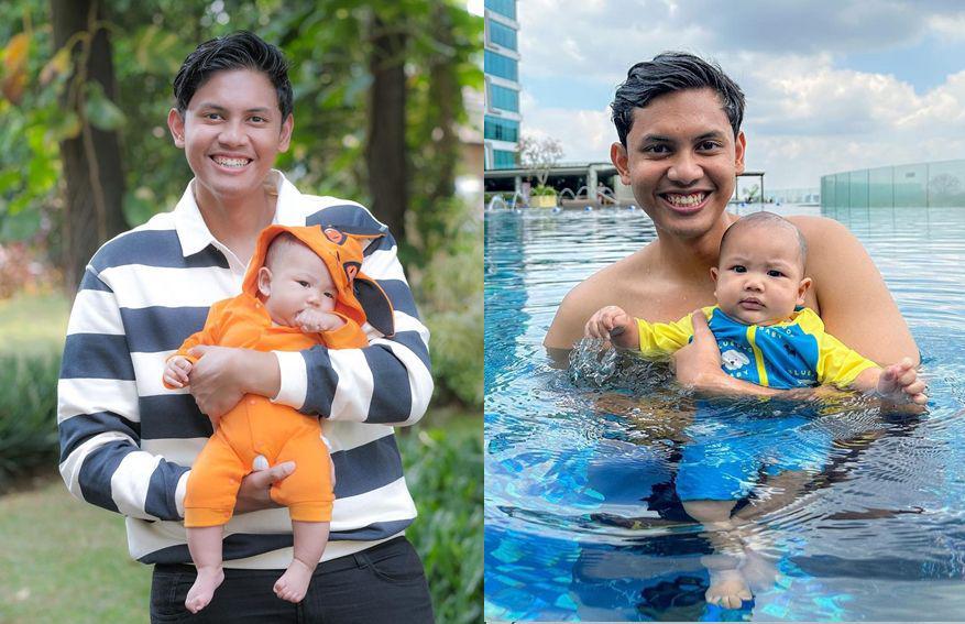10 Potret Ibnu Wardani Momong Baby Alva, Ayah Cekatan!