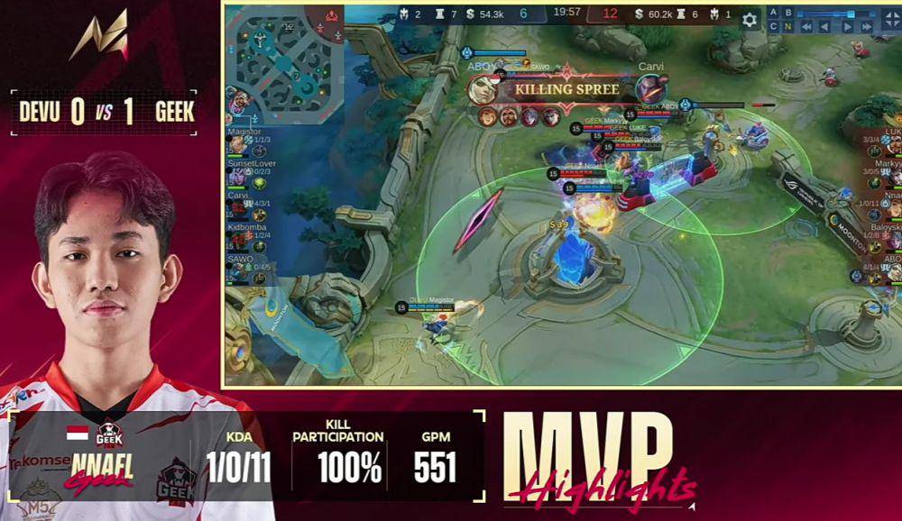 cuplikan late game match pertama (youtube.com/MobileLegends5v5MOBA)