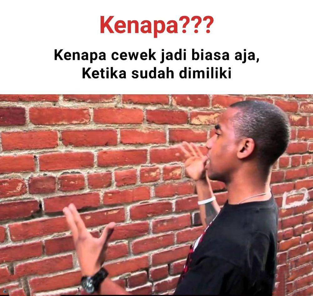 meme ngomong sama tembok (instagram.com/statuslucu_official)