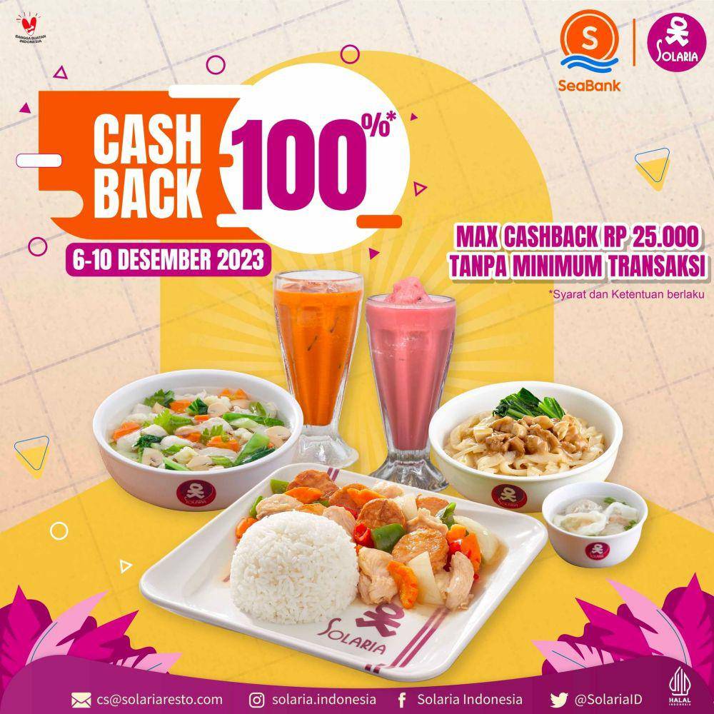 Promo Solaria cashback 100% via Seabank (instagram.com/solaria.indonesia)