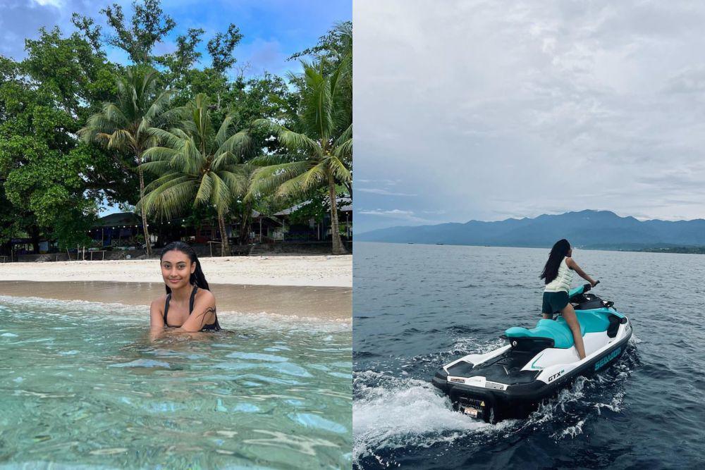7 Potret Liburan Novia Bachmid di Manokwari, Asyik Main Jetski