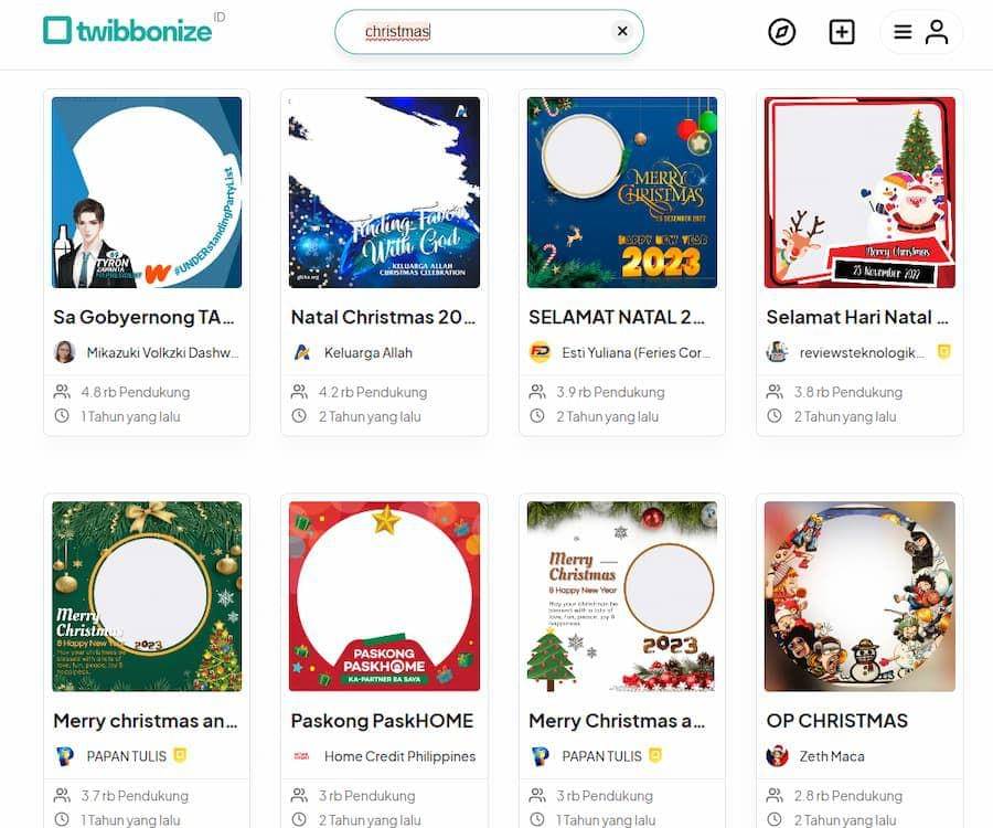 Cara membuat twibbon Natal 2025 di Twibbonize