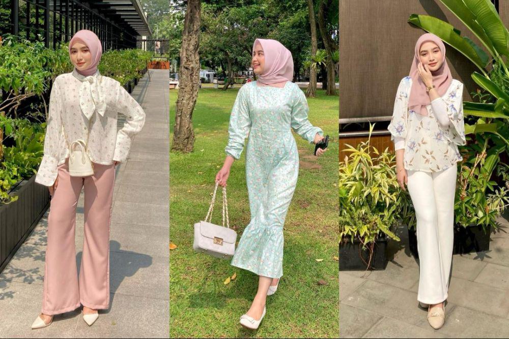 9 Inspirasi Floral Outfit ala Amira Thallya, Feminim Banget!