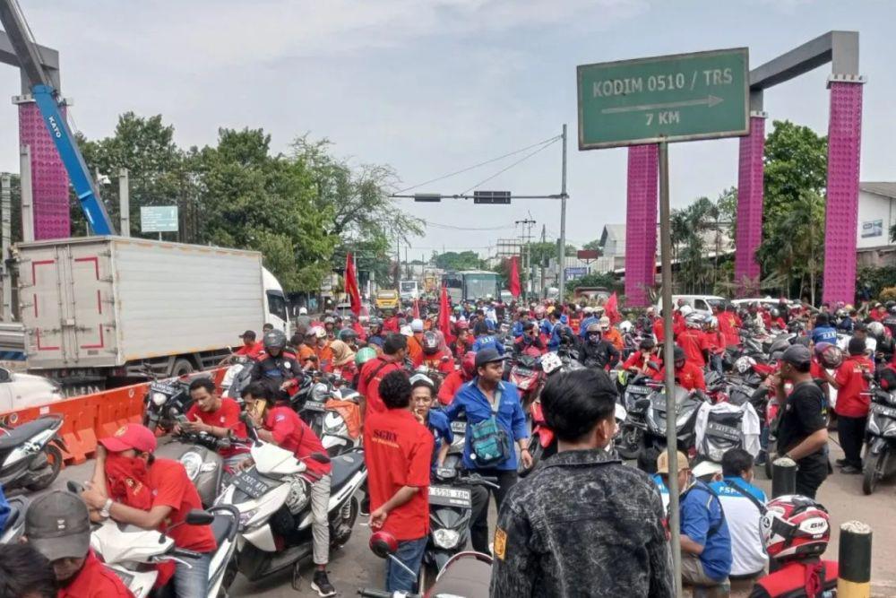 Buruh Long March, Polisi Tangerang Amankan 4 Simpul Jalan