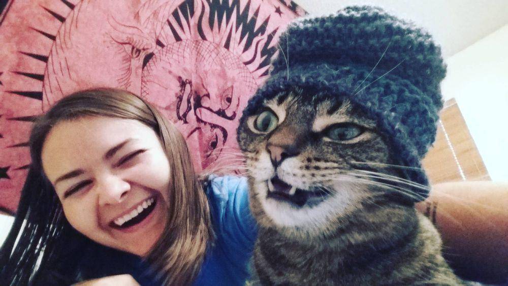 foto lucu kucing pakai beanie (reddit.com/user/Chichi778)