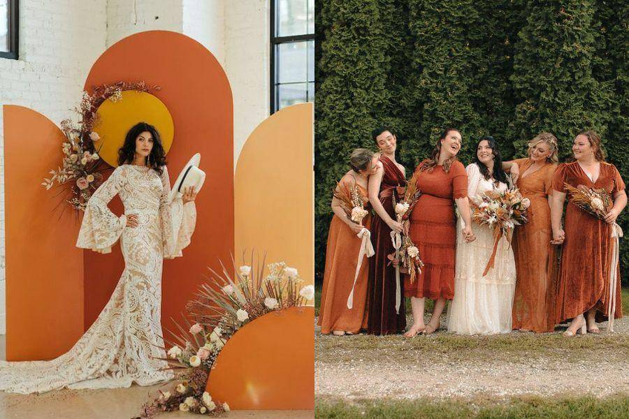 Pernikahan Retro ala Pinterest Predicts 2024. (pinterest.com/Junebug Weddings | pinterest.com/Weddingomania)