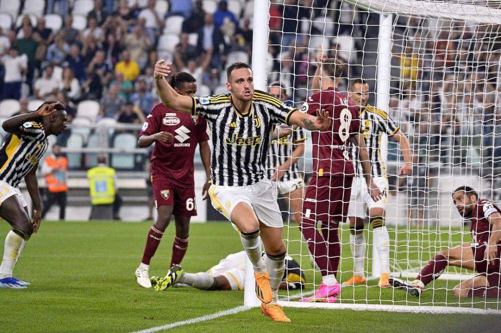 Federico Gatti merayakan gol ke gawang Torino di Serie A 2023/2024. (instagram.com/federico_gatti2406)