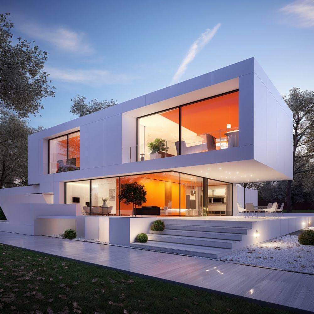 ilustrasi desain rumah minimalis yang tampil futuristik (freepik.com/freepik)
