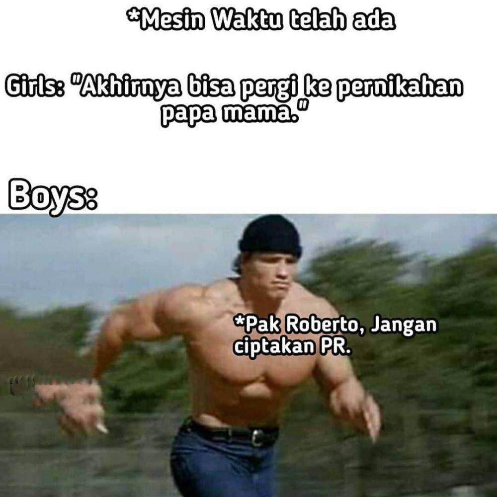 meme Arnold lari (instagram.com/kocak.parah.id)
