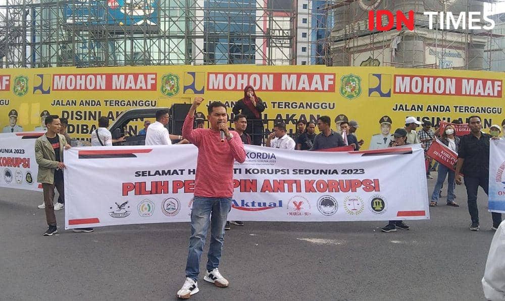 Aksi damai hari anti korupsi sedunia (IDN Times/Eko Agus Herianto)