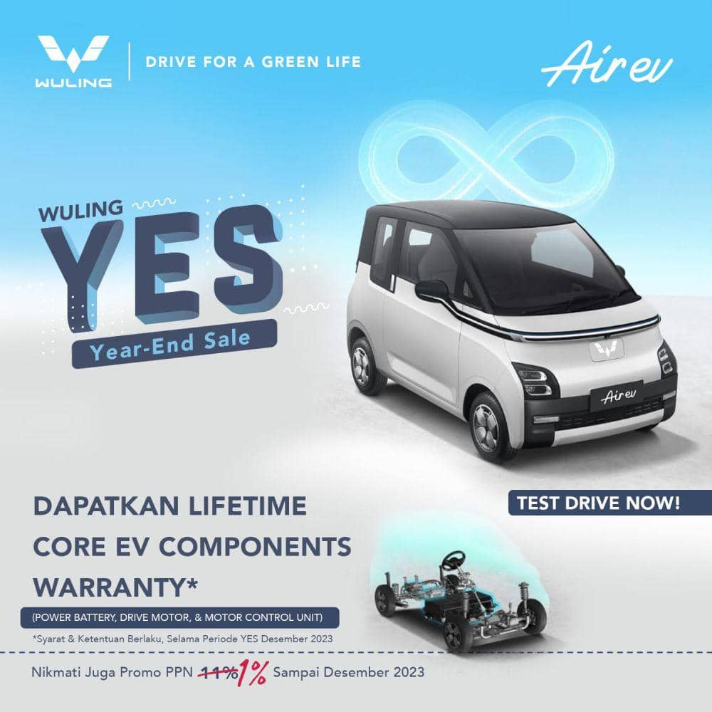 Promo garansi Wuling Air EV. (Dok. Wuling Arista Lampung).