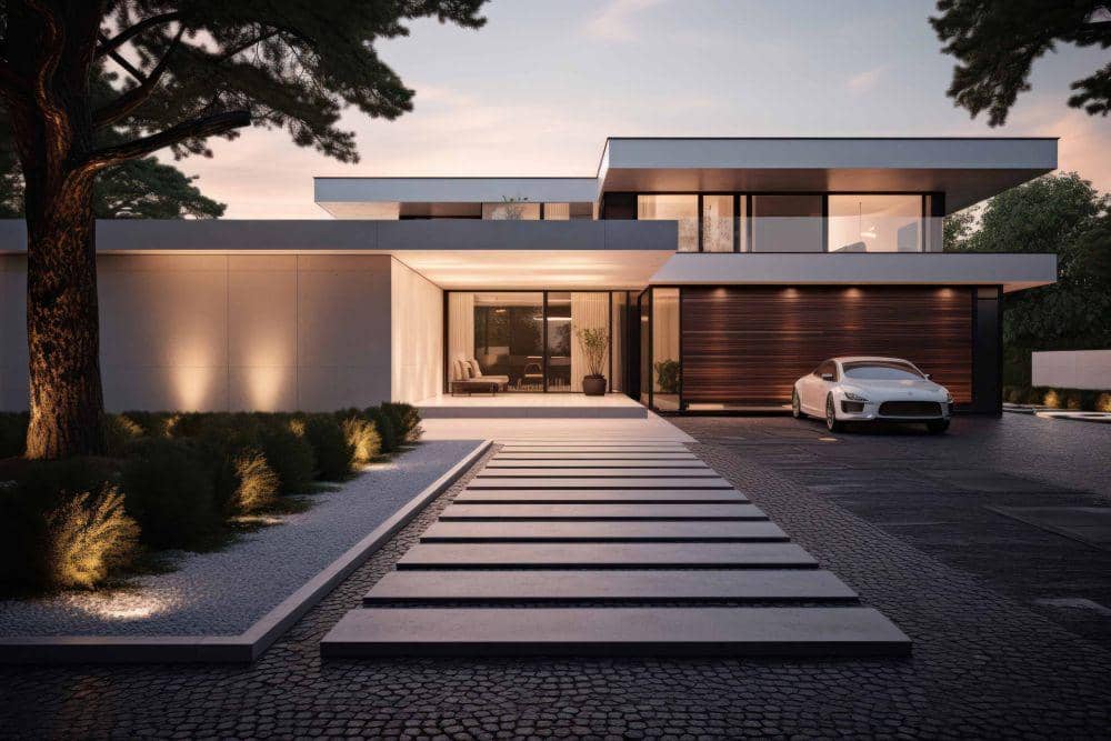 ilustrasi rumah elegan gaya desain minimalis (rawpixel.com/rawpixel)