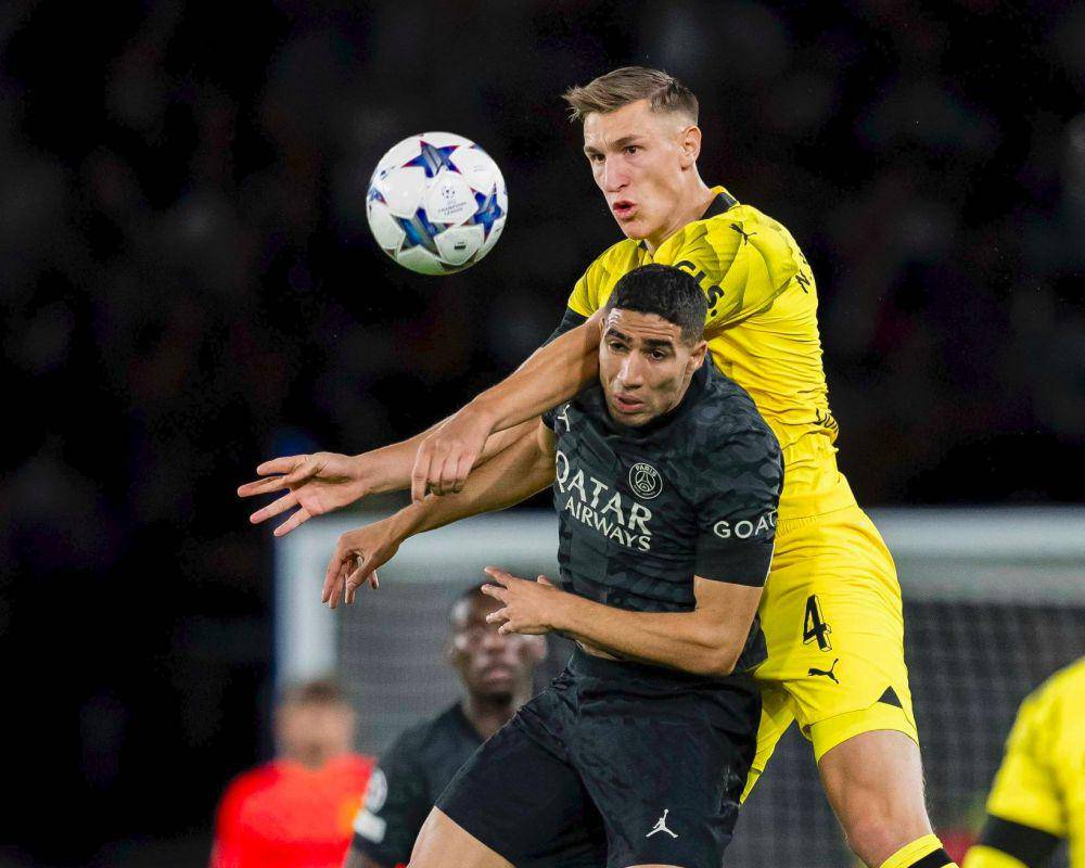 PSG melawan Borussia Dortmund di matchday pertama Grup F UCL 2023/2024. (twitter.com/BlackYellow)